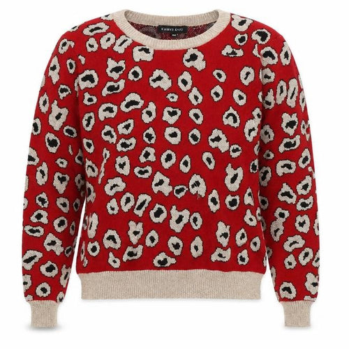 Cameo rose Womens Red Animal Print  Pullover Jumper Size M