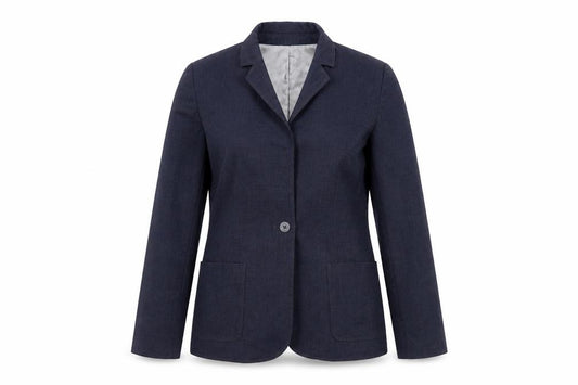 Front view of Next women’s blue jacket blazer, size UK 10