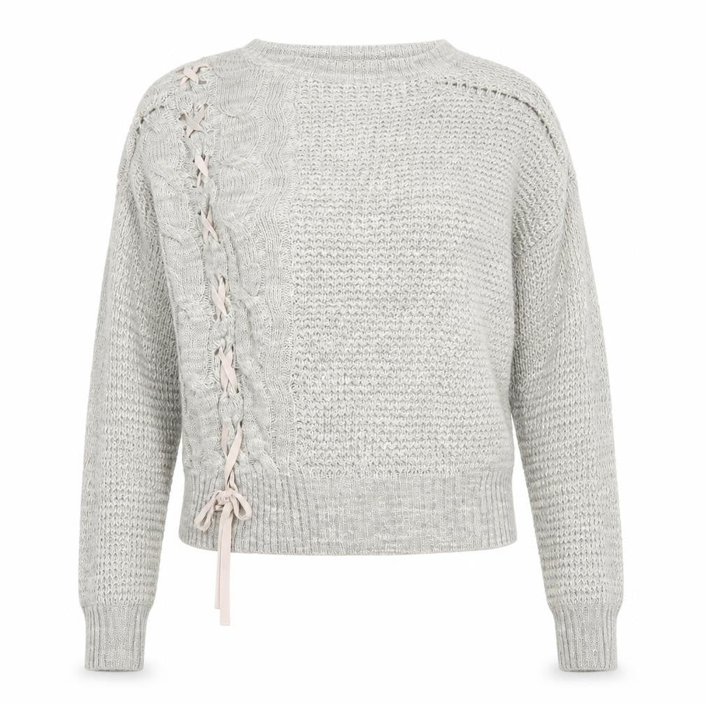 Front view of Papaya women’s grey jumper, size L
