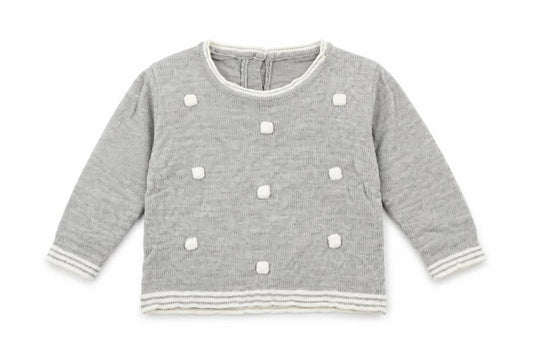 Front view of Rockabye-Baby Baby Grey jumper, size 3-6, Months