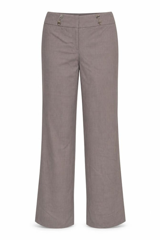 Front view of Debenhams women’s brown trousers, size UK 12, 30-inch leg