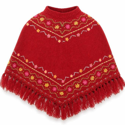 Sarah Louise Girls Red Geometric  Jacket Poncho Size 2 Years
