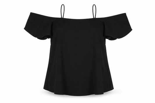 Front view of ASOS women’s black camisole blouse, size UK 10