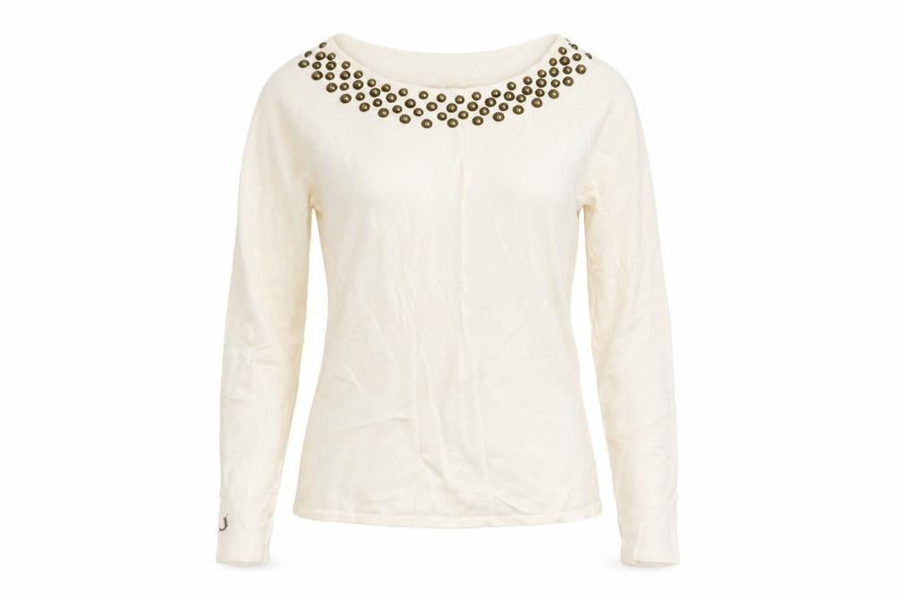 Front view of Preworn women’s ivory jumper, size M