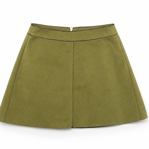 Only Womens Green   A-Line Skirt Size 6  - faux suede