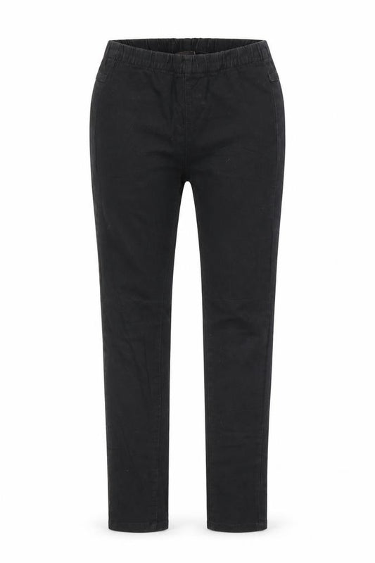 Front view of Pieces women’s black denim jegging jeans, size XS, 27-inch leg