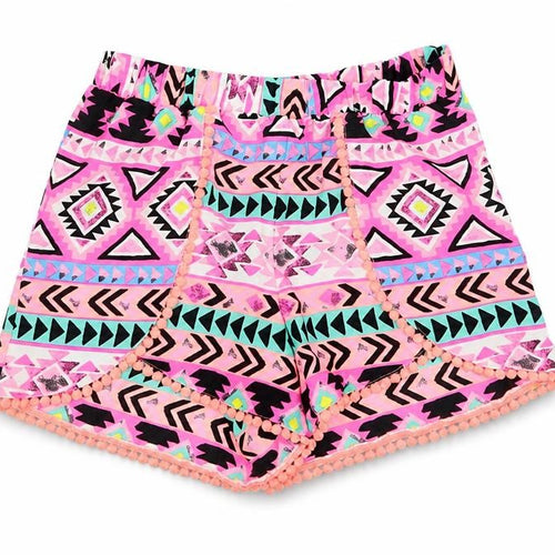 Candy Girls Multicoloured Geometric  Hot Pants Shorts Size 9 Years