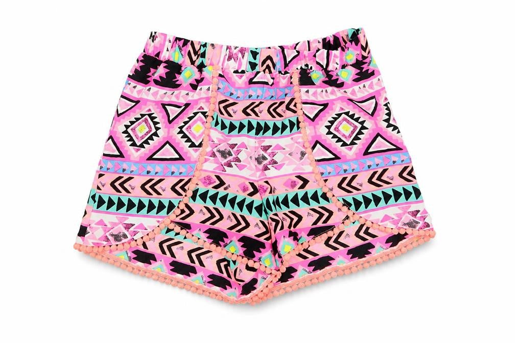 Candy Girls Multicoloured Geometric  Hot Pants Shorts Size 9 Years