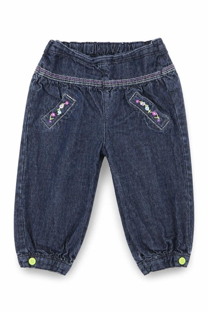 F&F Girls Blue   Cargo Trousers Size 6-9 Months