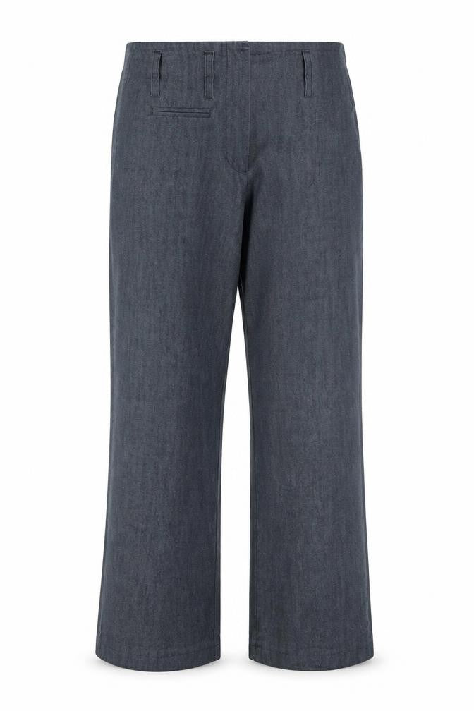 Front view of Marks & Spencer women’s grey trousers, size UK 12, 24-inch leg