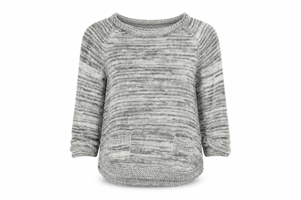 Front view of Wallis women’s grey henley jumper, size S