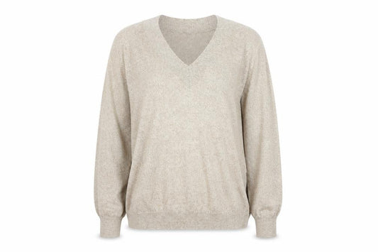 Front view of F&F women’s gold jumper, size UK 12