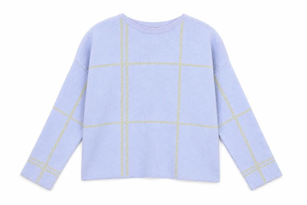 M&Co Womens Blue   Pullover Jumper Size M  - washable mark on arm