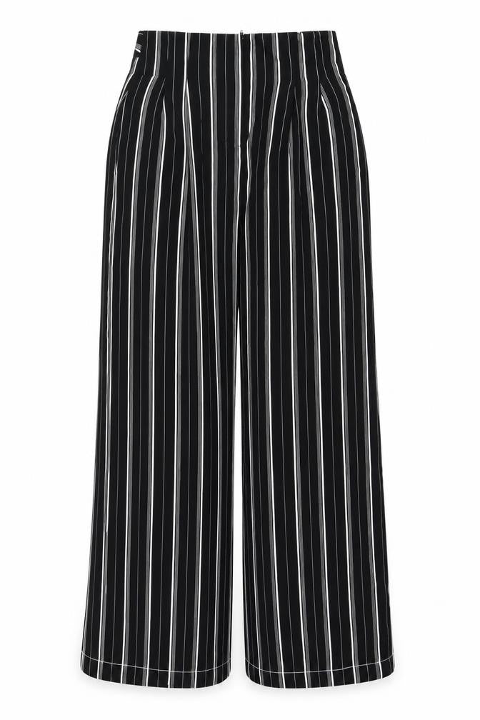 Miss Selfridge Womens Black Striped  Trousers  Size 6 L26 in