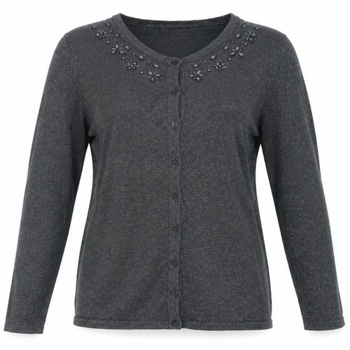 Bonmarché Womens Grey   Cardigan Jumper Size S