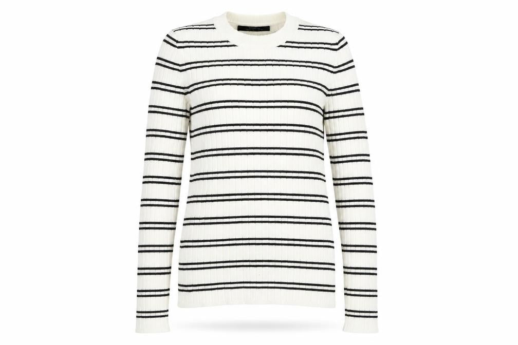 Bershka Womens Ivory Striped  Pullover Jumper Size S