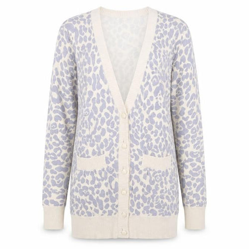 Vera Moda Womens Beige Animal Print  Cardigan Jumper Size M