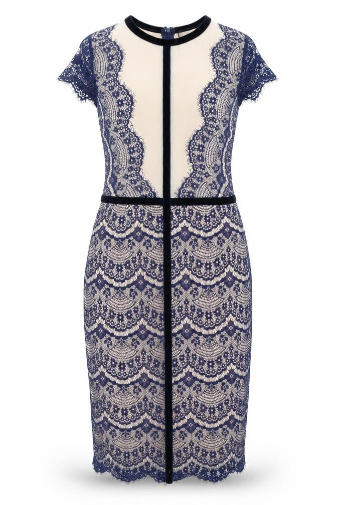Front view of Missguided women’s blue bodycon, size UK 12