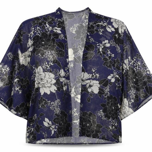 New Look  Womens Blue Floral  Cardigan Jumper Size 8
