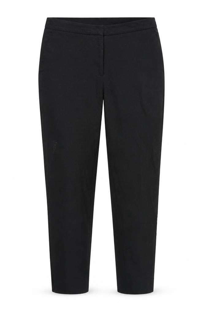 Front view of H&M women’s black straight jeans, size UK 8, 26-inch leg