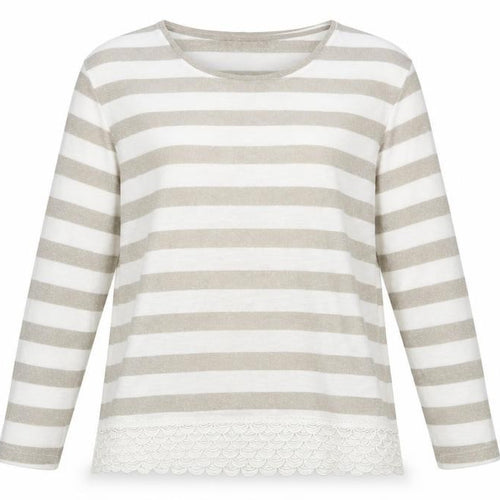 Dorothy Perkins Womens White Striped  Pullover Jumper Size 12