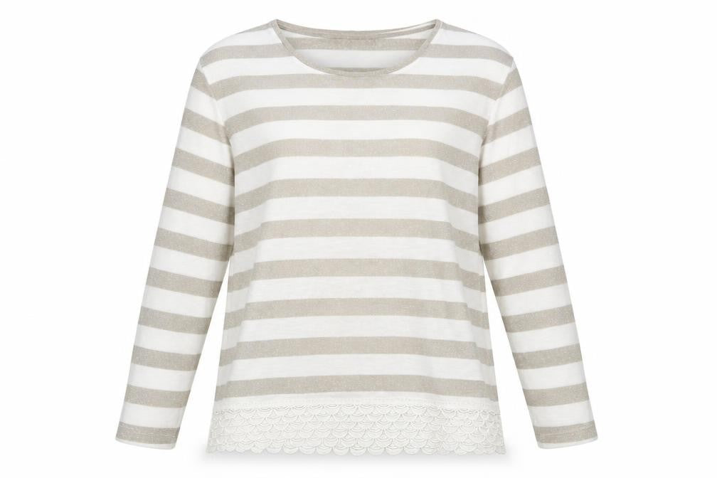 Dorothy Perkins Womens White Striped  Pullover Jumper Size 12