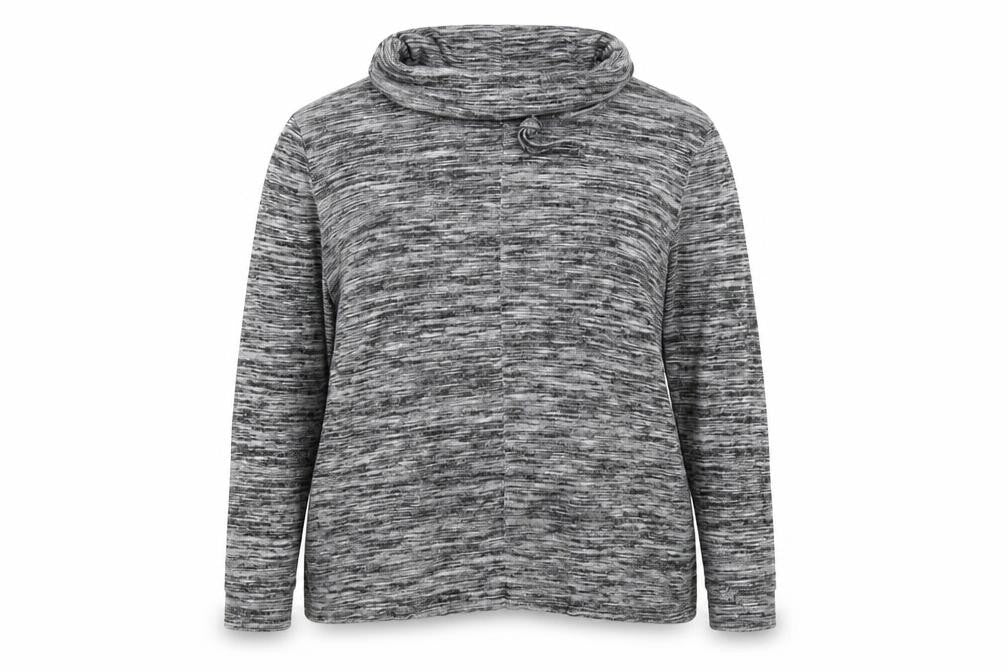 Front view of Preworn women’s grey knit jumper, size L