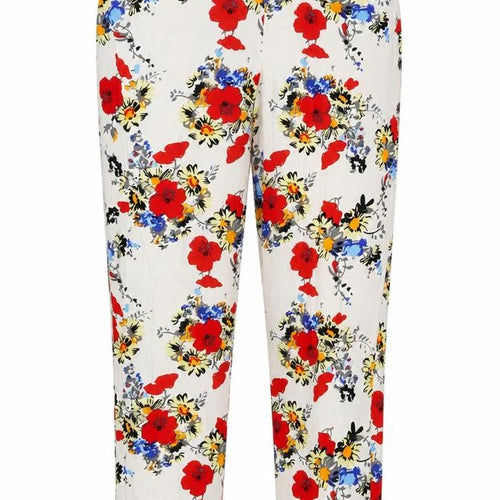 Paraphrase Womens White Floral  Trousers  Size 8 L25 in