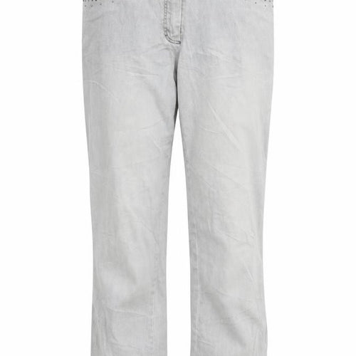 Basler Womens Grey Straight Cotton Jeans Size 14