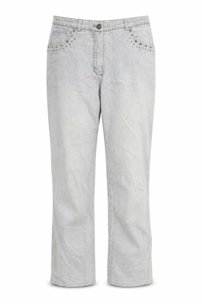 Basler Womens Grey Straight Cotton Jeans Size 14