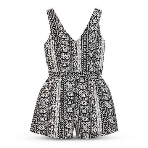 M&S Womens White Fair Isle  Playsuit One-Piece Size S L3 in