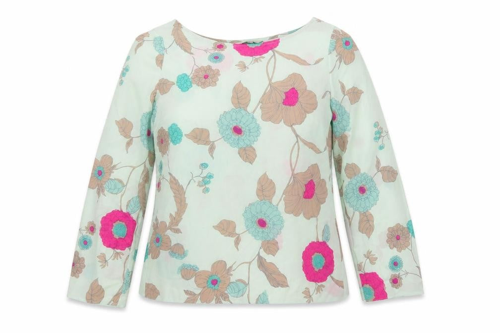 Papaya Womens Green Floral  Wrap Blouse Size 10