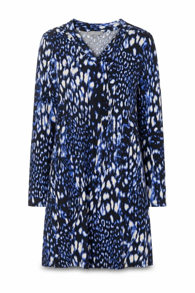 Front view of Principles women’s blue animal print shift, size UK 10