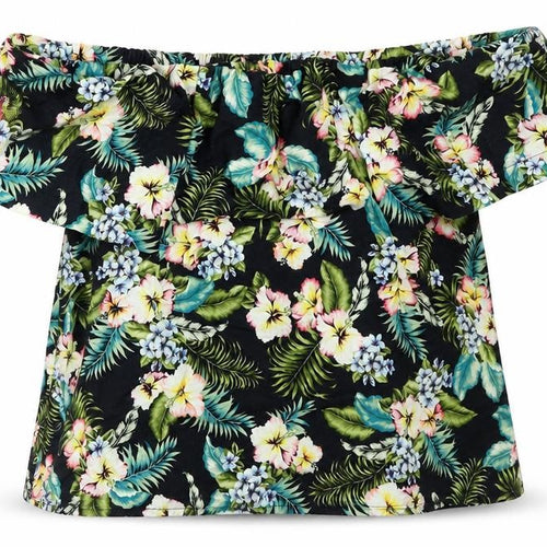 Topshop Womens Black Floral  Tunic Blouse Size 10