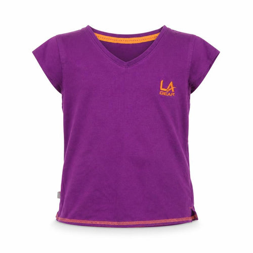 LA Gear Girls Purple   Basic T-Shirt Size 7-8 Years