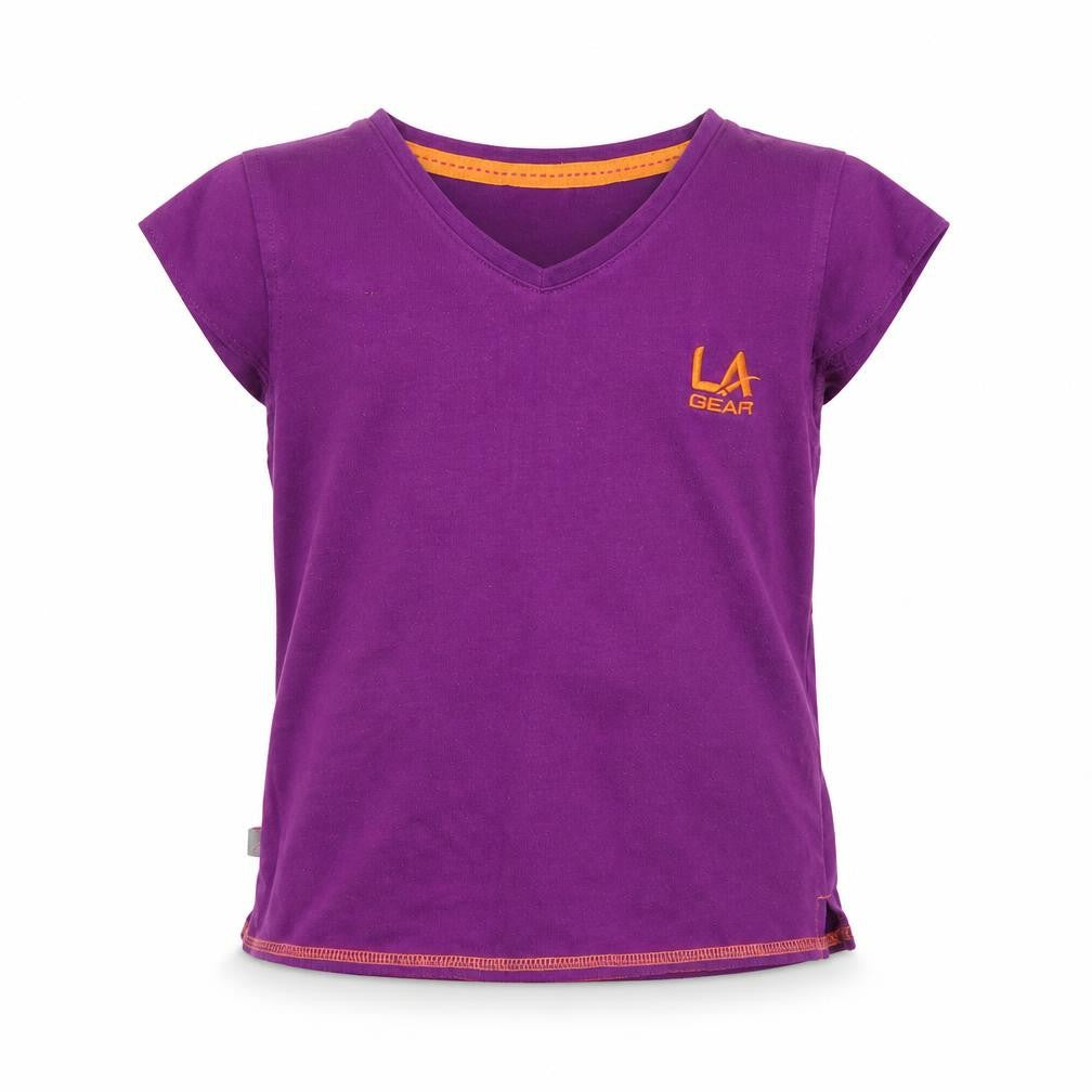 LA Gear Girls Purple   Basic T-Shirt Size 7-8 Years