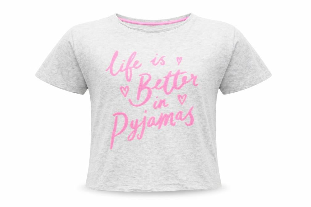 Asda George Girls Grey   Top Pyjama Top Size 7-8 Years