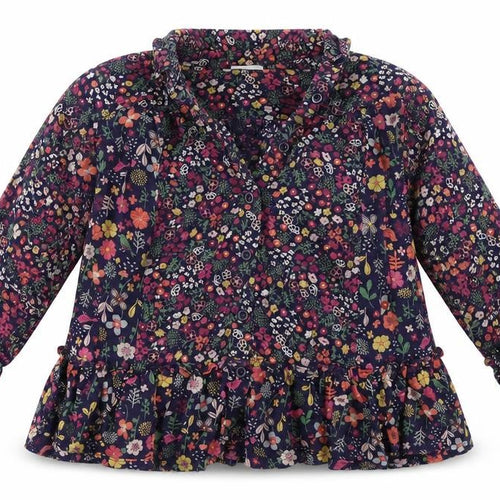F&F Girls Blue Floral  Shirt Dress  Size 12-18 Months