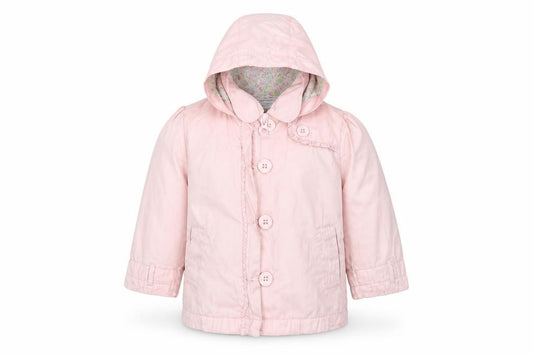 Front view of Vertbaudet girls’ pink colourblock anorak jacket, size 2, years