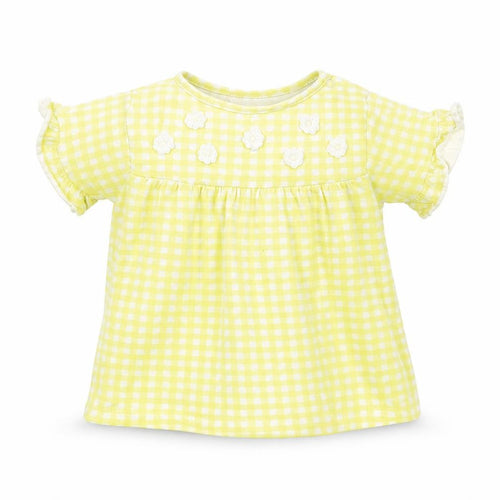 Nutmeg Girls Yellow Check  Basic T-Shirt Size 18-24 Months  - Frill Sleeves