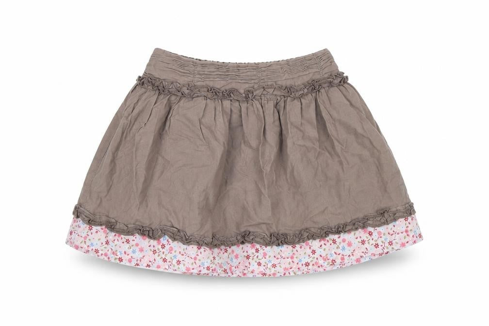 Mini Club Girls Brown Floral  Flare Skirt Size 9-12 Months