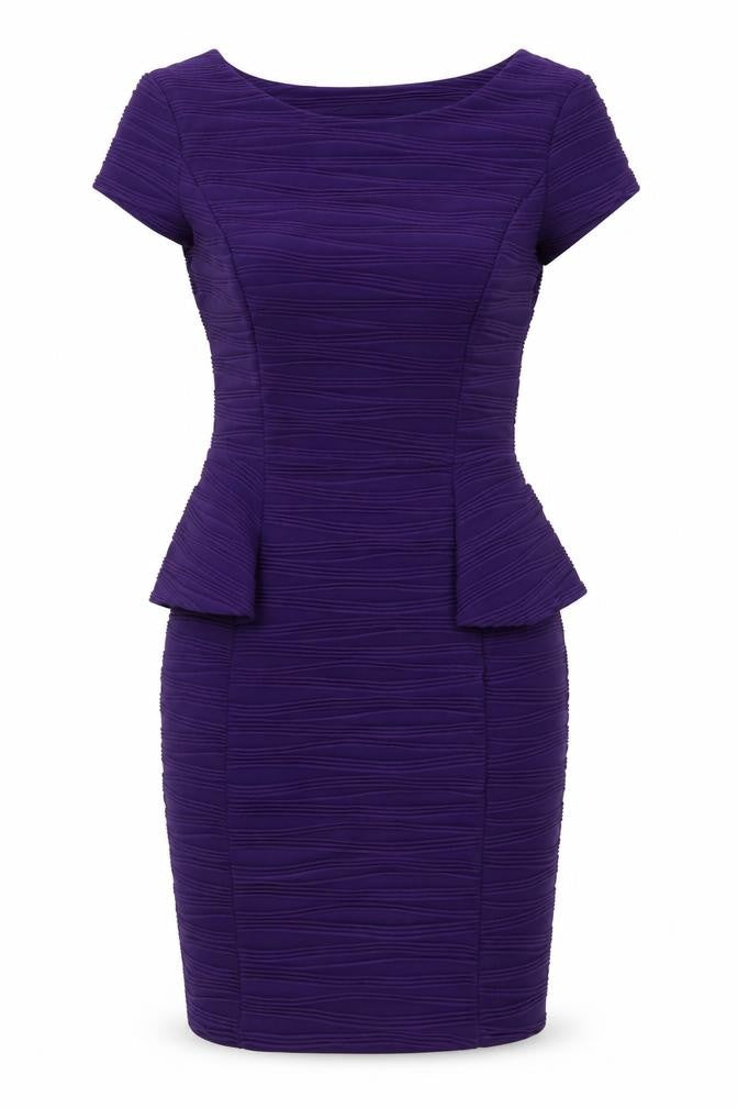 Front view of Red Herring women’s purple bodycon, size UK 12