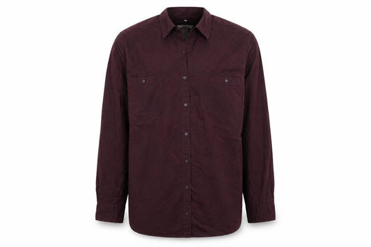 Front view of H&M men’s red button-up, size L