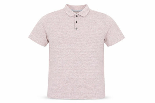 Front view of ACW85 men’s pink polo, size S