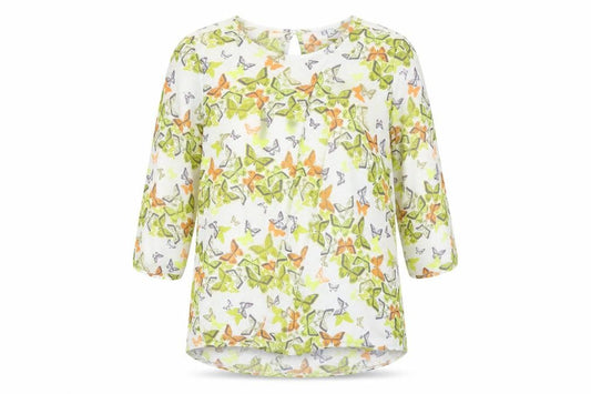 Front view of Next women’s multicoloured animal print basic blouse, size UK 6