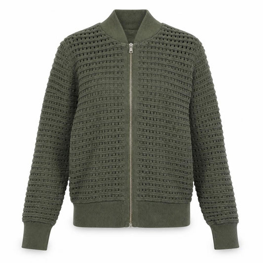 Front view of Atmosphere women’s green jacket, size UK 12