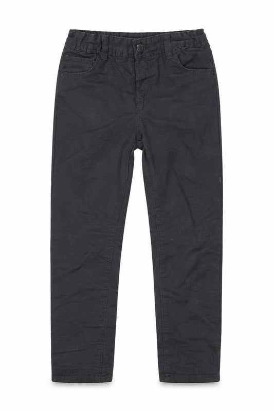 Front view of Denim and Co girls’ grey chino trousers, size 6-7, years