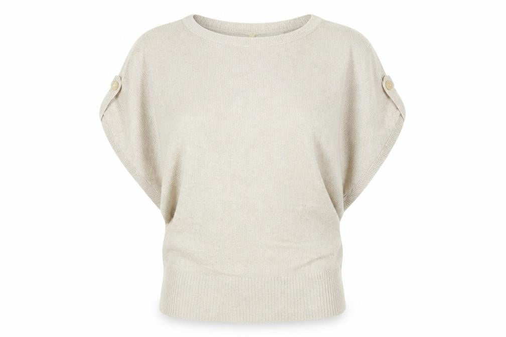 Front view of Miso women’s beige jumper, size UK 8