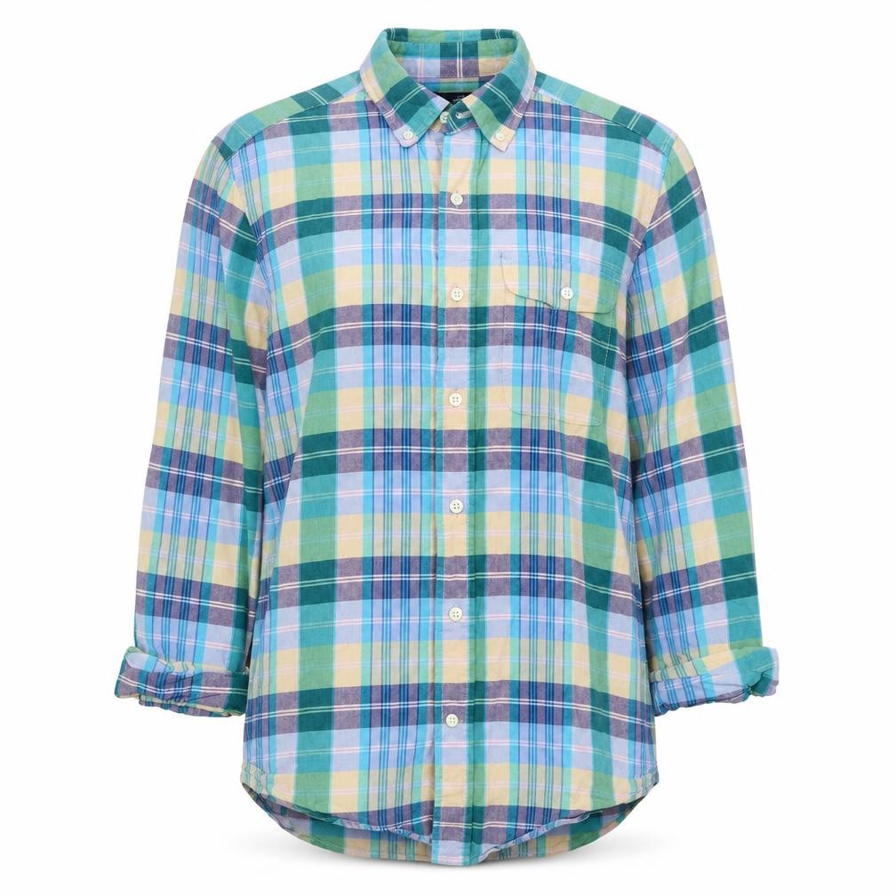 Gap Womens Blue Plaid  Basic Button-Up Size S