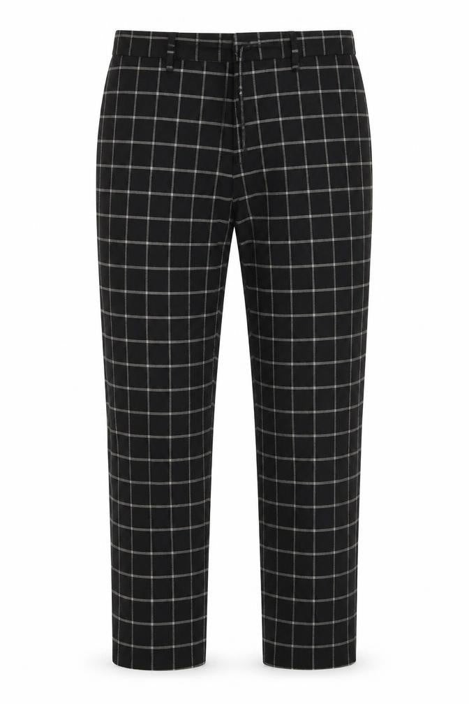 New Loon Mens Black Check  Trousers  Size 30 in L26 in